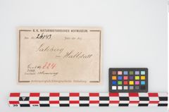 Etikett zu Bronzemelonenarmreif (NHMW-PRAE-026143)
